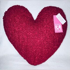 Place & Time Valentine Red Heart Decor Pillow - NEW!
